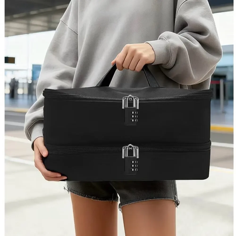 🗽Black Travel Storage Organizer Bag with Lock
